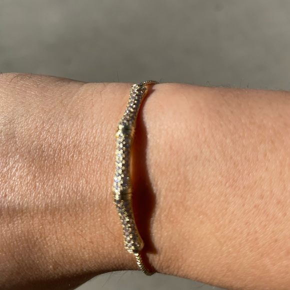 Bamboo shaped adjustable luxury bracelet - Picture 3 of 5